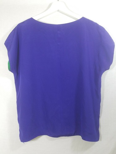 Blau grün lockeres Top Bluse Shirt Kurzarm One Size - Bild 2 von 4