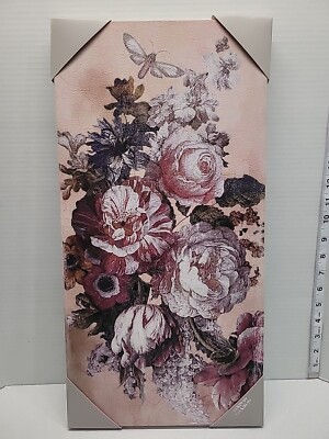 Ashland Textured Print Floral Wall Hanging Decor 10'' x 20'' Purple Pink