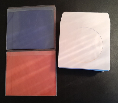 CD/DVD plastic sleeves 47 in 2 packs of red, orange, green and blue +74 ...