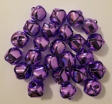 Lot of 25 pcs Bright Purple Shiny Metal Jingle Bells 25mm 1" Christmas Crafts