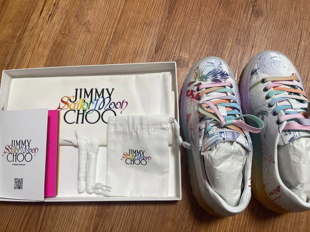 Jimmy Choo Sailor Moon Collab Diamond Light Maxi Sneakers 36 Rainbow Color NEW
