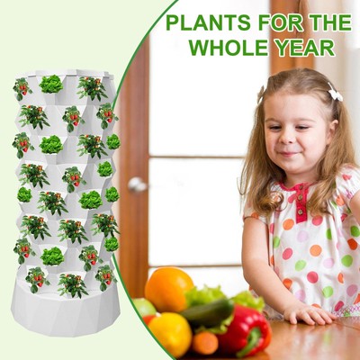 Hydroponic Tower Garden 64 Slots Vertical Growing Tower with Water Pump fit