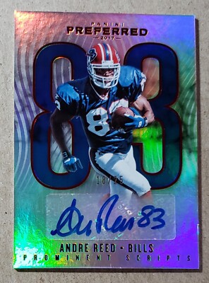 2017 Panini Preferred Andre Reed Auto /25 Buffalo Bills Autograph | eBay