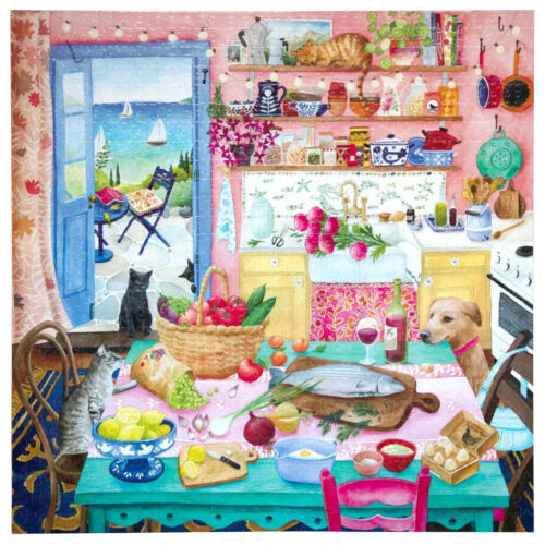 Pink Kitchen 1000 Piece Jigsaw Puzzle eeBoo New - Picture 2 of 3
