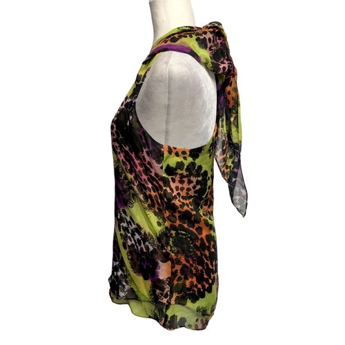 DFV Silk Leopard Print Top Diane Von Furstenberg MARROCA Size 6 - Picture 6 of 15