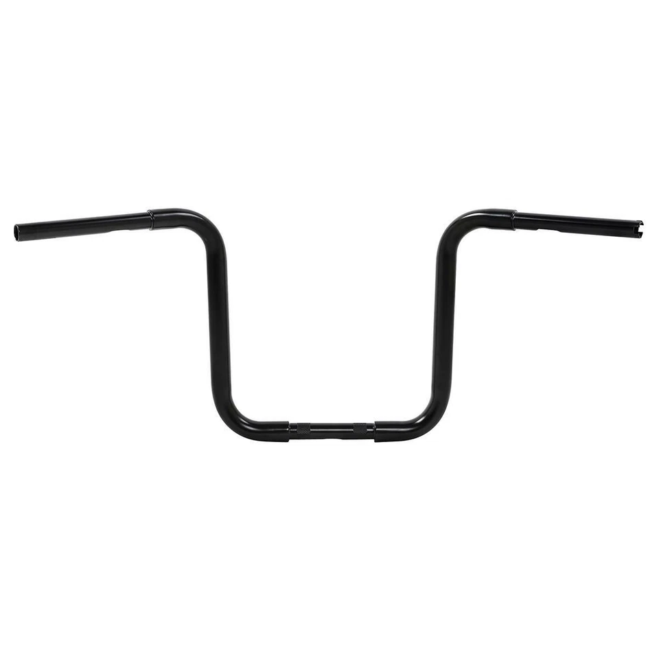 Black 14" Rise 1-1/4" Hanger Iron Handlebar Fit for Harley-Davidson Sportster XL - Image 3 of 4