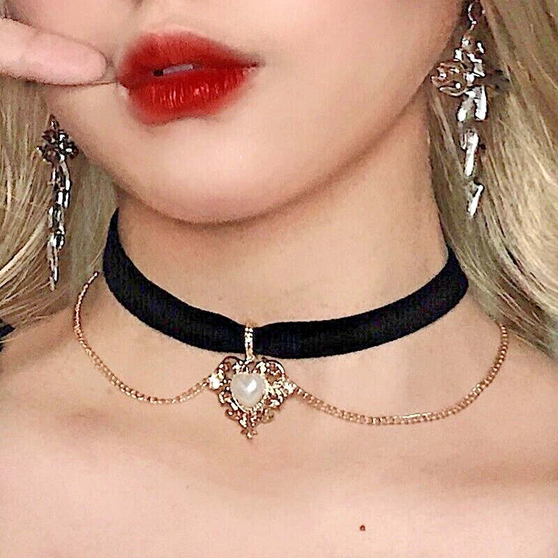 90s Velvet Choker Necklace, Simple Choker, Black Choker, – goldierock