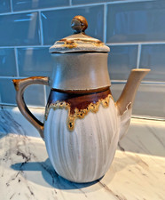 Vintage (1960/70) MCM Laurentian Pottery Tundra teapot "fat lava" drip glaze