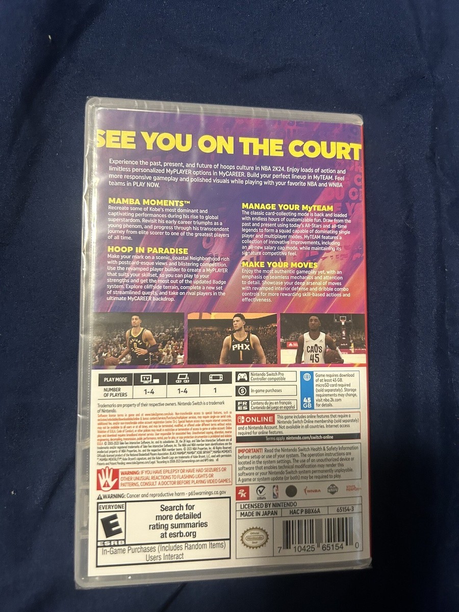 Nintendo Switch Kobe Bryant NBA2k memorabilia NBA 2K24 [ Kobe Bryant Edition ] (Nintendo Switch) NEW | eBay