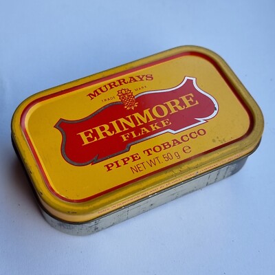 Vintage Erinmore Flake Pipe tobacco tin 'unhinged'