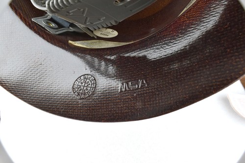 NOS Orange MSA Skullgard cappello rigido tesa intera con sospensione a cricchetto - Foto 9 di 11
