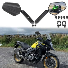 Motorcycle Rearview Side Mirrors+7/8" Handlebar Mount for Suzuki V-Strom 650 800