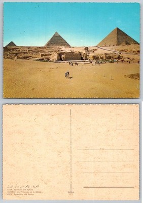 Vintage Giza Pyramids Sphinx Egypt Postcard UAR Era Krüger Cairo