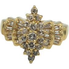 14 Karat Gelbgold Schmuck 0,50 kt runder und ...