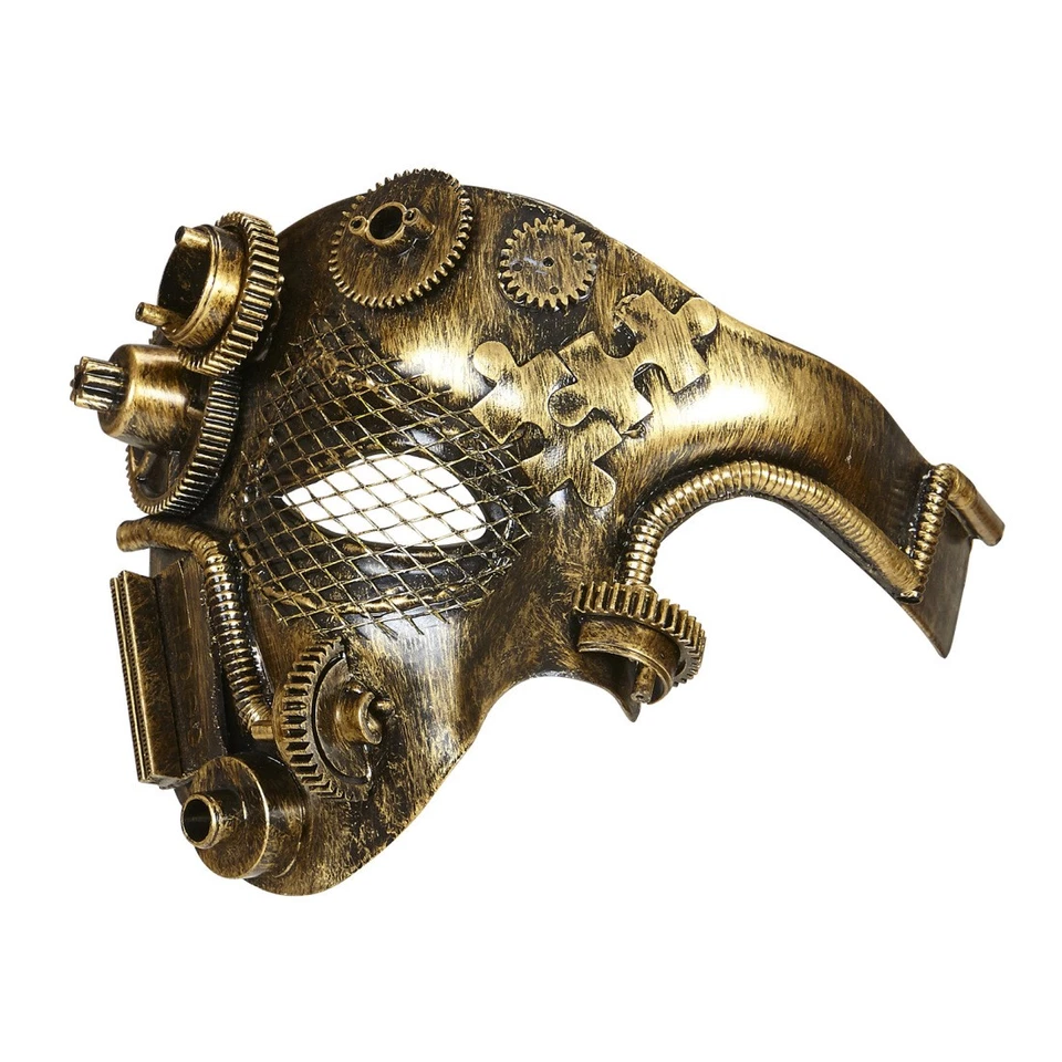 Metallic Halbmaske Augenmaske Edle Retro Steampunk Maske für Erwachsene Kupfer - Bild 2 von 4