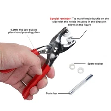 804Pcs Snap Fasteners Kit Sewing Button Punching Machine Hand Pressing Plier