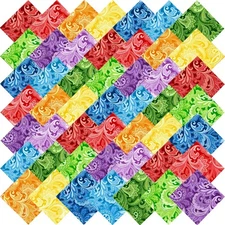 50pcs 10 x 10 inches Multicolor Cotton Fabric Bundle Squares for Quilting