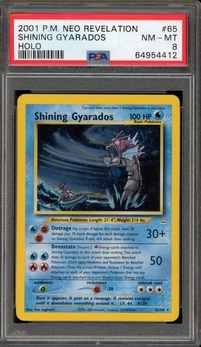 Pokemon Shining Gyarados Neo Revelation Unlimited Holo Secret Rare #65 PSA 8