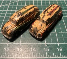 Vintage Sun Rubber Company 4” Toy Cars SET OF 2 (Red & Green) USA MADE