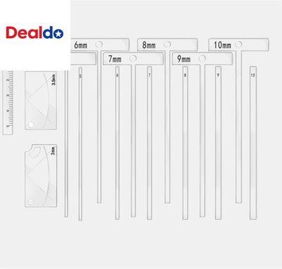 15-Piece Book Binding Ruler Set, Includes T-Shaped, Cutting Angle, and L Rulers,