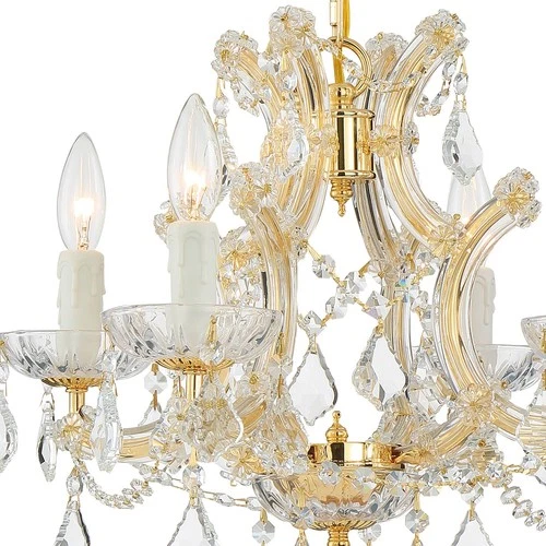 Crystorama Maria Theresa 16.5'' Hand Cut Crystal Gold Chandelier - Picture 4 of 7