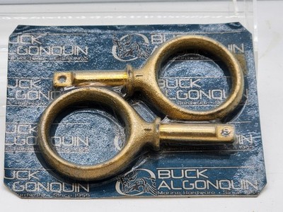 Marine Hardware Pair Plain Bronze Oar Lock Horns 2  I.D. Round Type~NEW Vintage