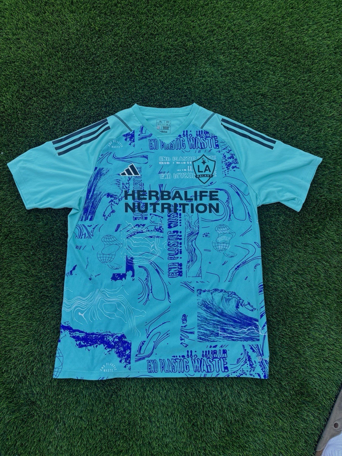 Camiseta de fútbol Adidas LA Galaxy MLS azul talla XL con licencia oficial