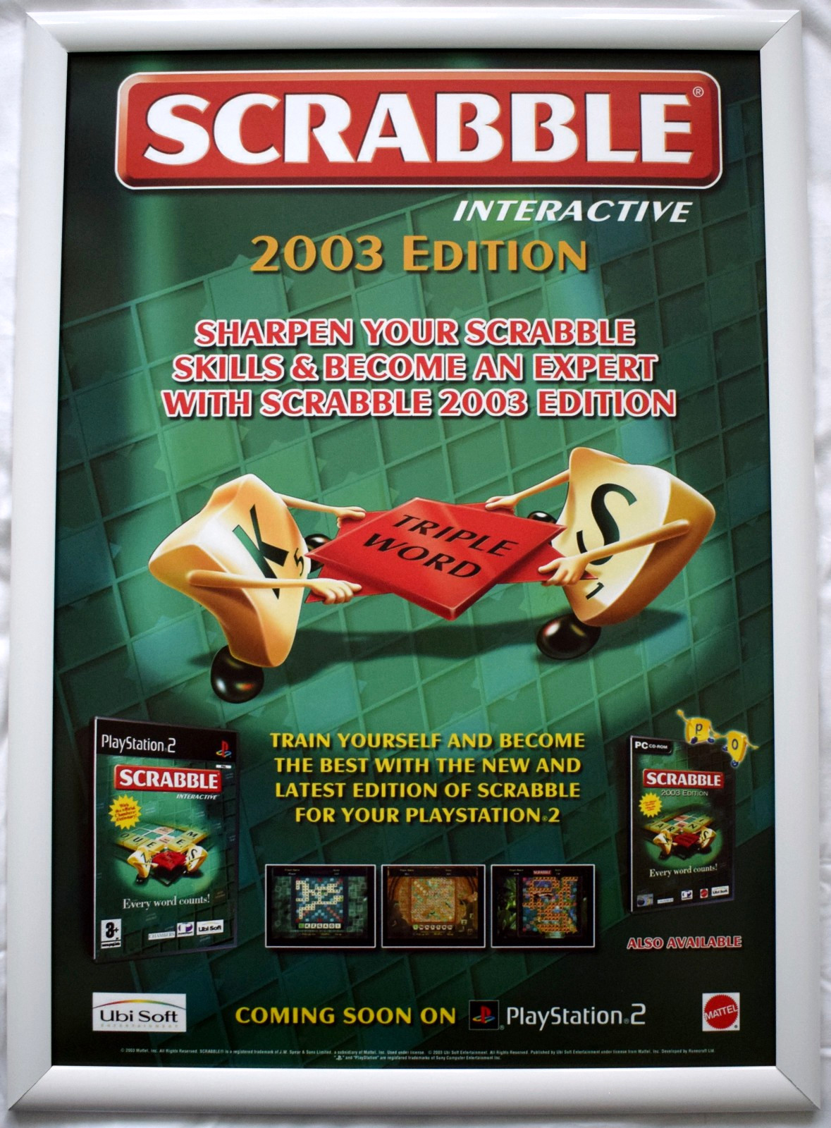 Póster promocional Scrabble edición 2003 RARO PS2 42 cm x 59 cm