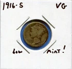 W@W 1916-s Mercury Dime !!!! ( Nice Coin !!!!)  VG !!!!!