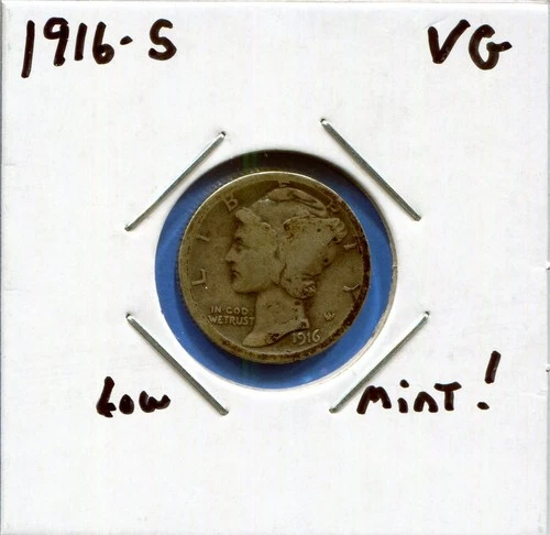 W@W 1916-s Mercury Dime !!!! ( Nice Coin !!!!)  VG !!!!!