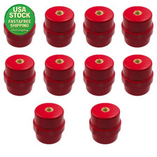Busbar Insulator 10Pcs M8 Polyester Standoff Resin Red High Strength Support