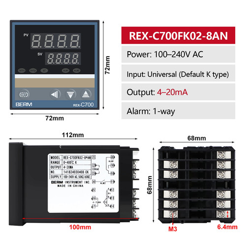 Digital Temperature Controller PID REX-C100 C400 C700 C900 SSR Relay Universal - Picture 43 of 43