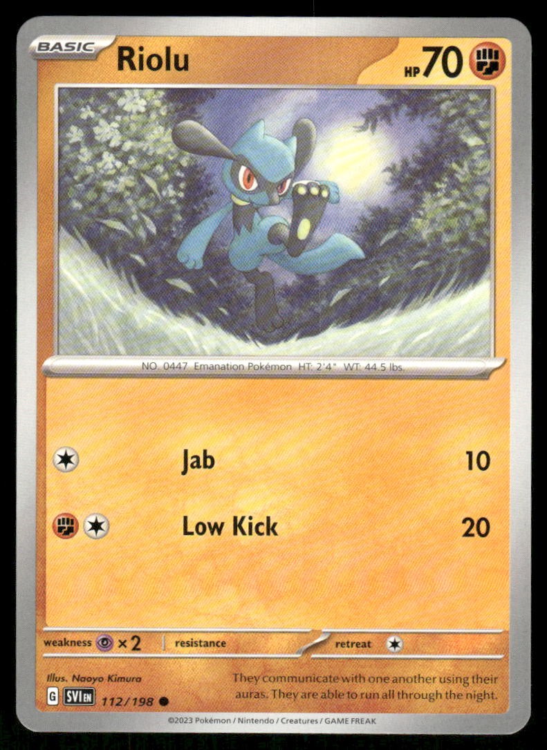 Riolu Scarlet & Violet Base Set [112/198] Common NM Pokemon
