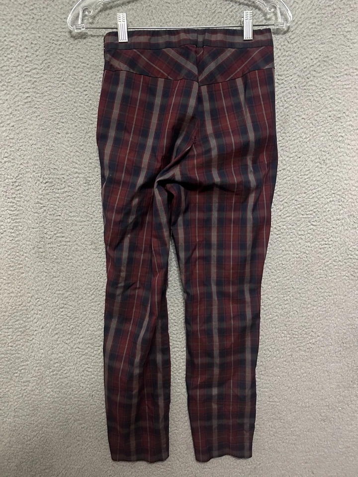 Rag & Bone Pants Womens 4 Red Plaid Preppy Academia 90s Stretchy - Image 2 of 4