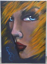 Portrait Mädchen Frau 50x70cm sig. Pop Art UNIKAT!