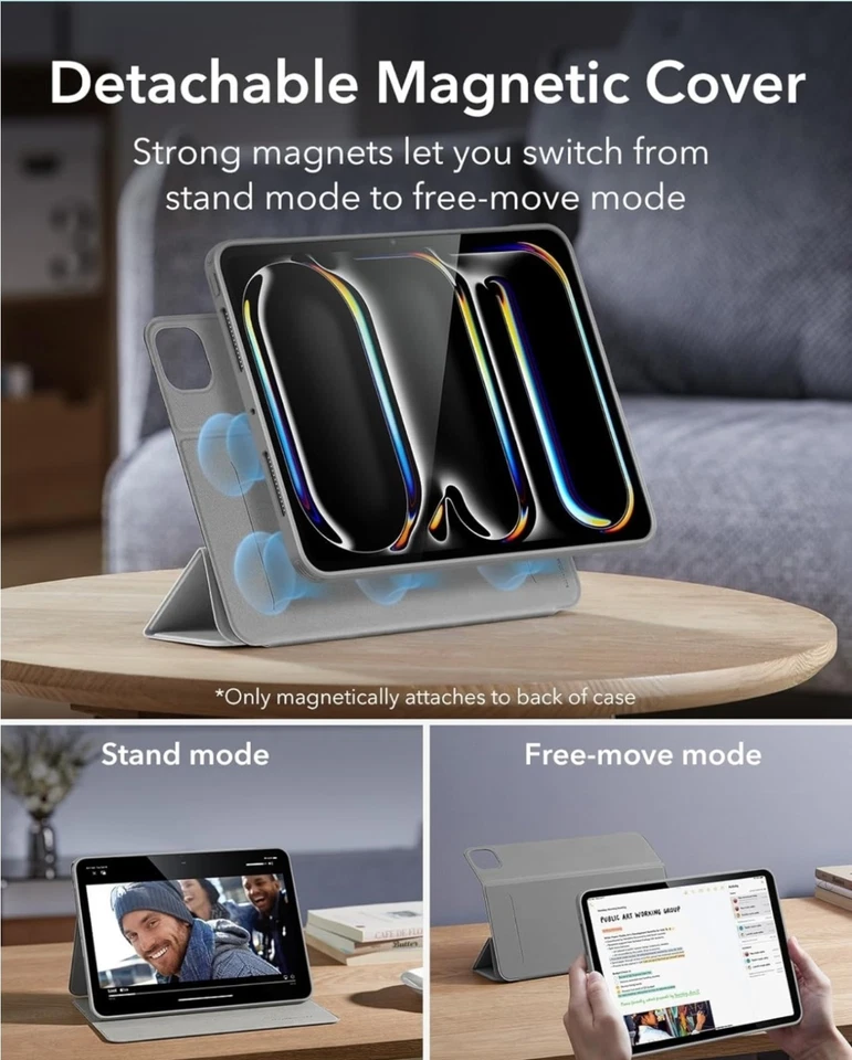 Funda ESR para iPad Pro 13 Pulgadas M4 (2024), Funda iPad Pro 13 con Soporte para Lápices, Rem Foto 3 de 4