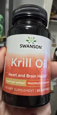 Swanson Krill Oil - Maximum Strength 1 G 30 Softgels Exp. 7/26 New Sealed!
