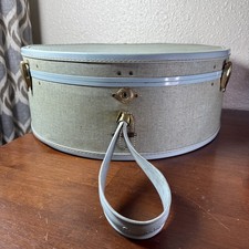 Vintage Samsonite Hat Box Luggage 4220 Traveller ROUND TRAIN SUITCASE 1950s