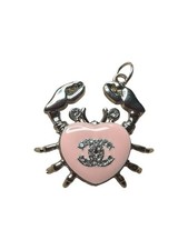 Chanel Silver Crab Heart Zipper Pull Charm wi...