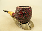 Radice Silk Cut T/B Acrylic Stem Strt Grain Blasted Briar Pipe Hand Made Italy — photo 3