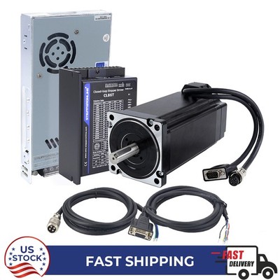 12Nm Nema 34 Closed Loop Stepper Motor Servo Driver CL86T V4.1 & Power CNC Kit