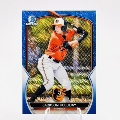 JACKSON HOLLIDAY 2023 Bowman Chrome Prospect Blue Shimmer Refractor /150 #BCP-20