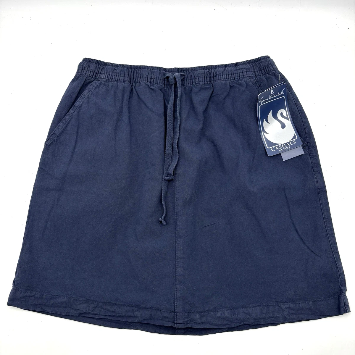 Skort En Denim Gloria Vanderbilt Taille 10 – Bleu Clair, Poches Cargo