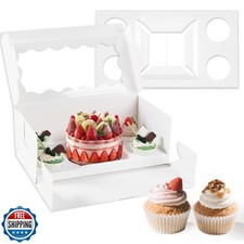 CHENZEM 10 Pack Cakes and Cupcake Boxes with Transparent Windows