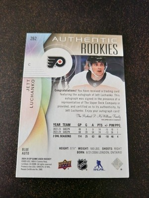 2024-25 SP Game Used - Jeff Luchanko - Blue Authentic Rookie Auto