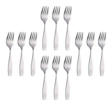 12 Pack Kids Silverware Children's Safe Flatware Set Stainless Steel Forks