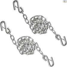 1/4'' x 48'' Trailer Safety Chain with 2 Latches S Hook, 3,500Lbs Capacity, G30,
