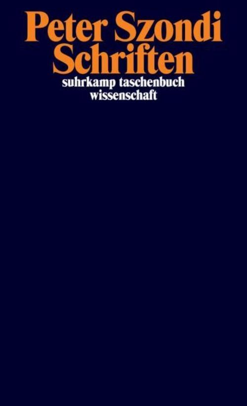Schriften Band 1+2 Peter Szondi