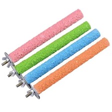 4 PCS Parrot Perch Stand Toy Bird Cage Perch Toy Natural Paw Grinding Stick f...