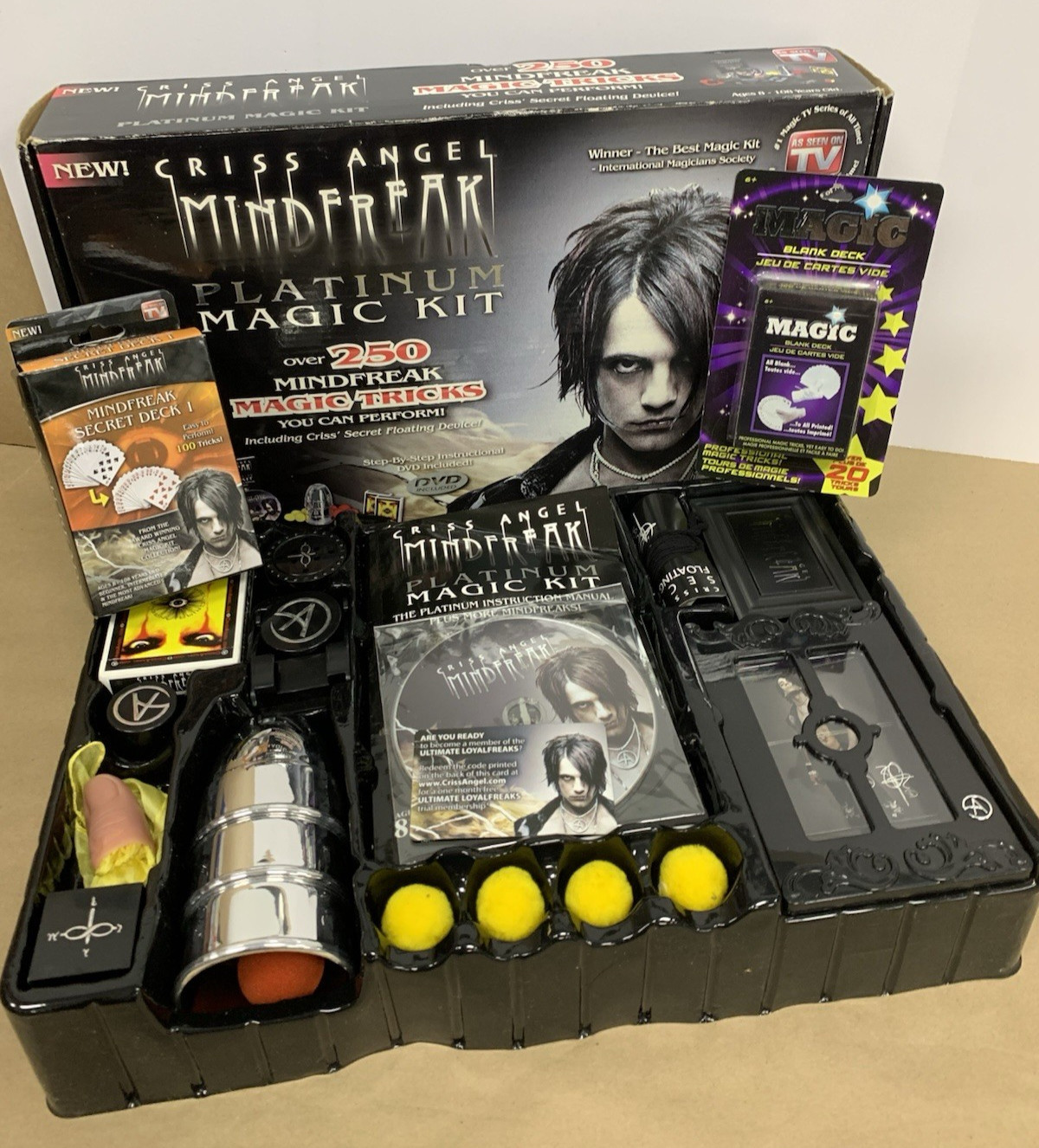 Chris Angel Mind Freak Platinum Magic Kit 250 Plus Tricks Complete With Extras